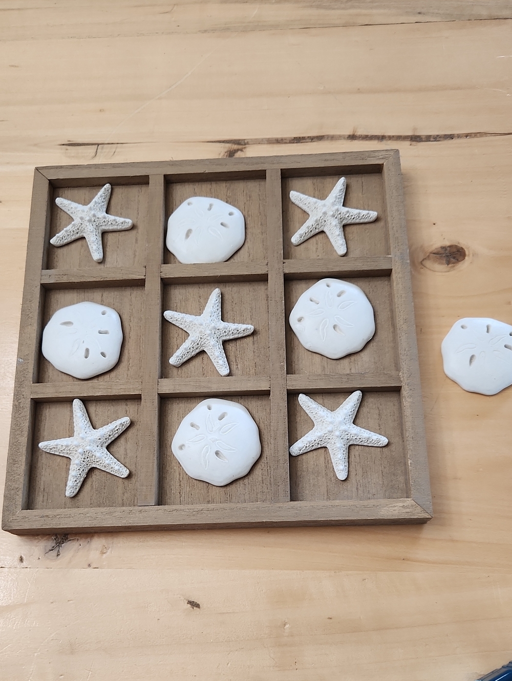 Coastal Starfish & Sand Dollar Tic-Tac-Toe Board